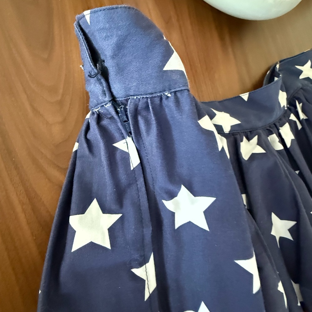 ❤️🤍💙Unique Vintage Blue and White Star Full Swing Skirt - Picture 7 of 8